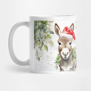 Christmas Donkey Watercolour Mug